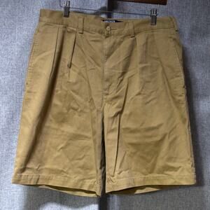 Polo by Ralph Lauren Tyler Shorts Khaki Pleated Cotton Size 34